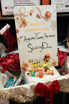 Sign for Project Goodfellow's Stocking Drive